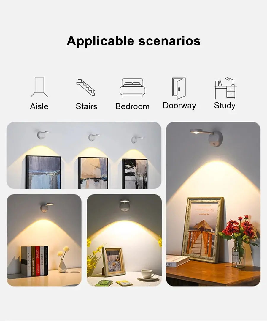 LUMOTECH™ Motion Sensor Night Light - Wireless USB Rechargeable LED Light for Bedroom, Kitchen, Hallway, Closet | Indoor Safety Lighting
