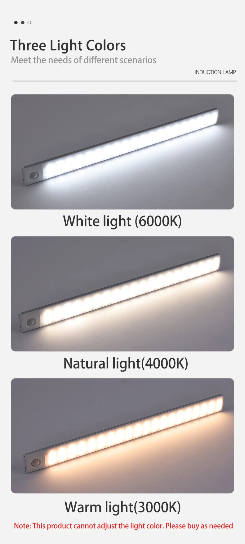 LUMOTECH™ Ultra-Thin Motion Sensor Cabinet Light – USB Rechargeable Wireless LED Under Cabinet Light for Kitchen, Bedroom, Closet, Wardrobe, Indoor Night Lighting