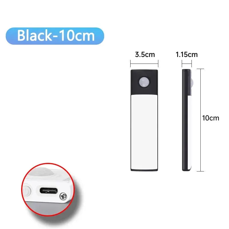 LUMOTECH™ Ultra-Thin Motion Sensor Cabinet Light – USB Rechargeable Wireless LED Under Cabinet Light for Kitchen, Bedroom, Closet, Wardrobe, Indoor Night Lighting