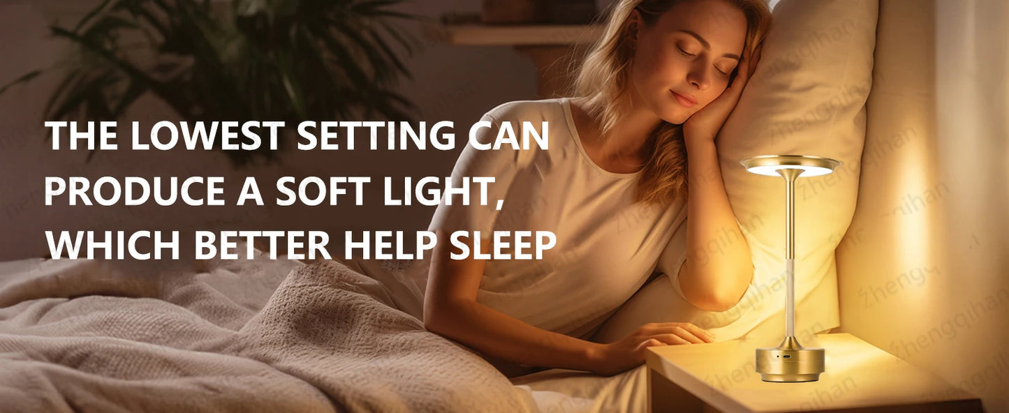 LUMOTECH™ LED Touch Sensor Table Lamp – USB Rechargeable Wireless Night Light for Bedroom, Reading, Desk, Hotel, Restaurant, Bar Decor