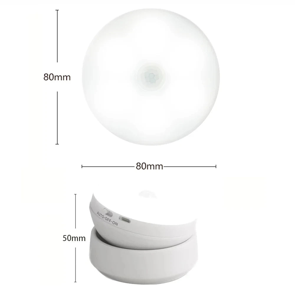 LUMOTECH™ USB Rechargeable Motion Sensor LED Night Light – Smart Human Induction Lamp for Bedside, Cabinet, Closet, Wardrobe, Indoor Home Lighting