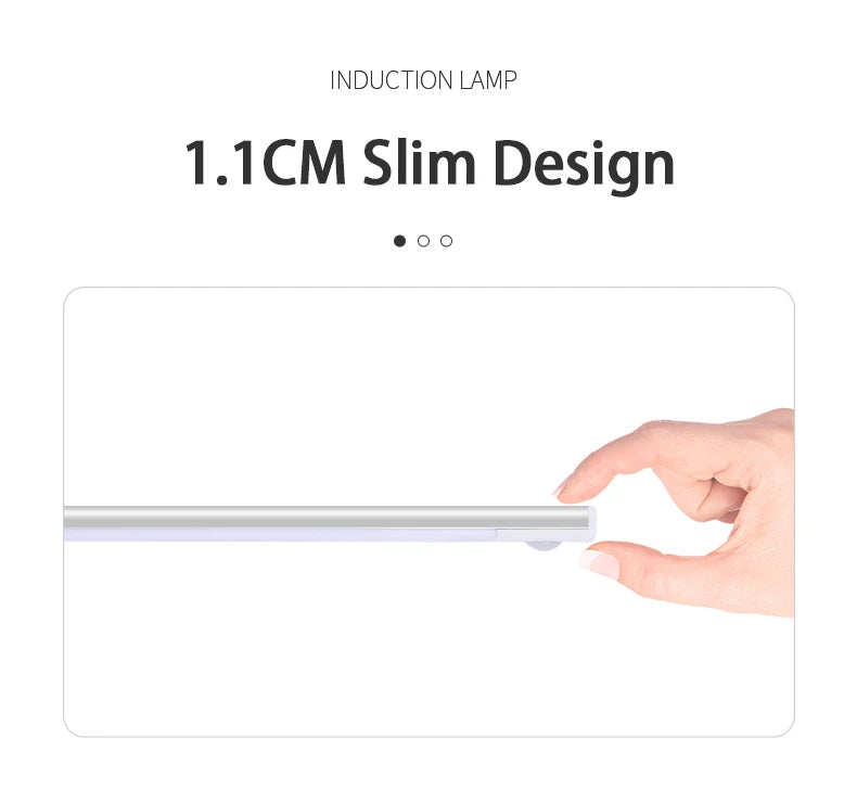 LUMOTECH™ Ultra-Thin Motion Sensor Cabinet Light – USB Rechargeable Wireless LED Under Cabinet Light for Kitchen, Bedroom, Closet, Wardrobe, Indoor Night Lighting