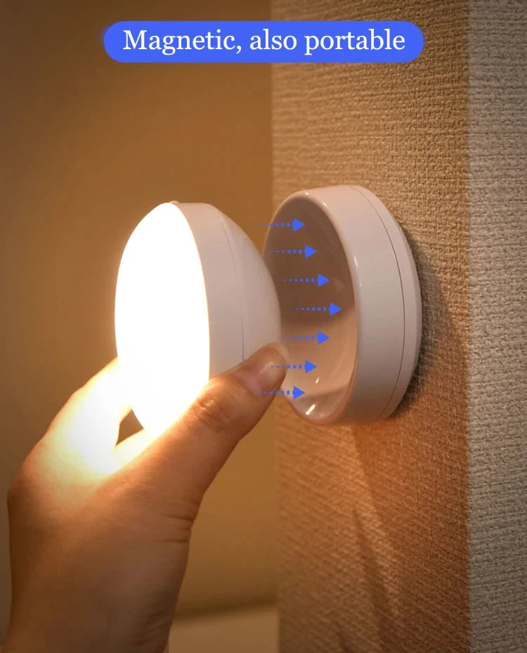 LUMOTECH™ USB Rechargeable Motion Sensor LED Night Light – Smart Human Induction Lamp for Bedside, Cabinet, Closet, Wardrobe, Indoor Home Lighting