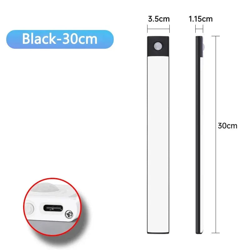 LUMOTECH™ Ultra-Thin Motion Sensor Cabinet Light – USB Rechargeable Wireless LED Under Cabinet Light for Kitchen, Bedroom, Closet, Wardrobe, Indoor Night Lighting
