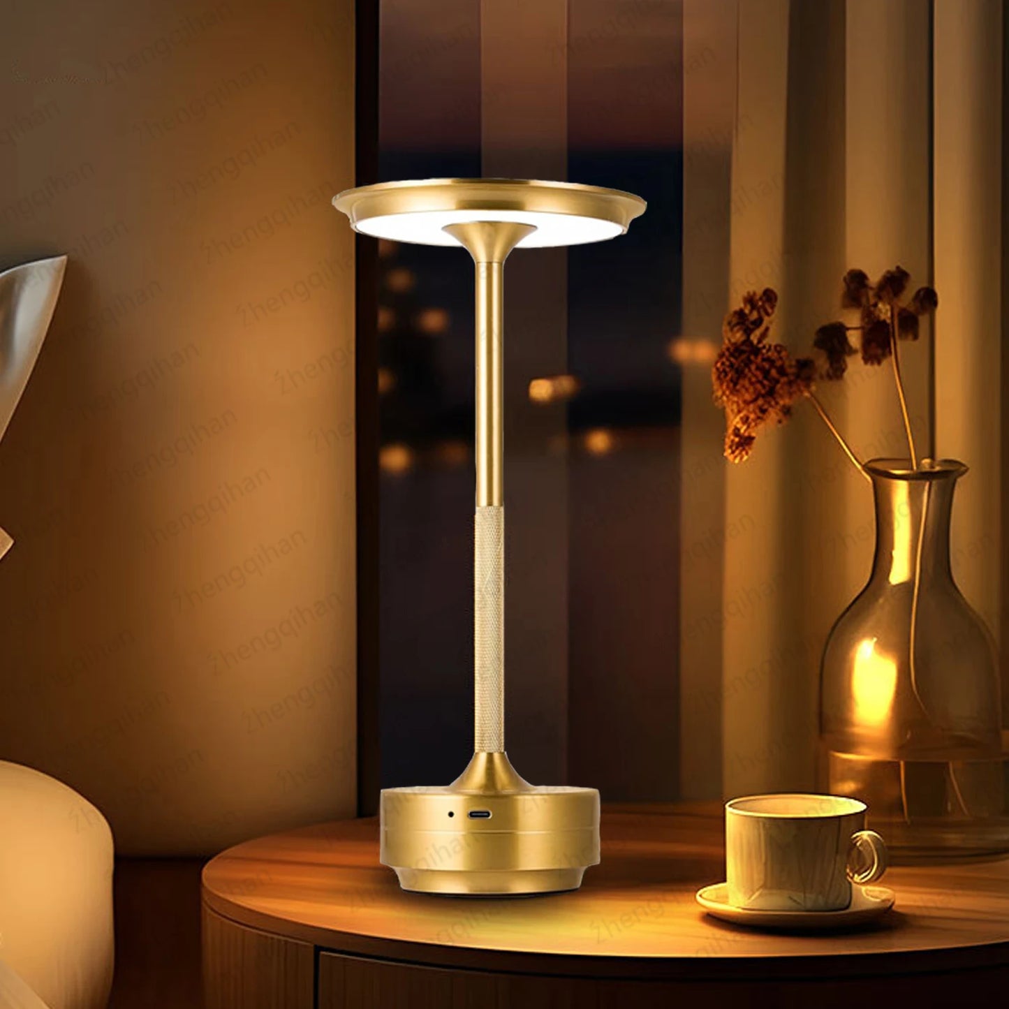 LUMOTECH™ LED Touch Sensor Table Lamp – USB Rechargeable Wireless Night Light for Bedroom, Reading, Desk, Hotel, Restaurant, Bar Decor