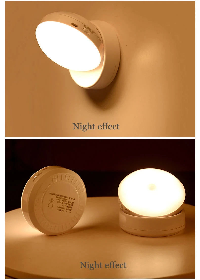 LUMOTECH™ USB Rechargeable Motion Sensor LED Night Light – Smart Human Induction Lamp for Bedside, Cabinet, Closet, Wardrobe, Indoor Home Lighting