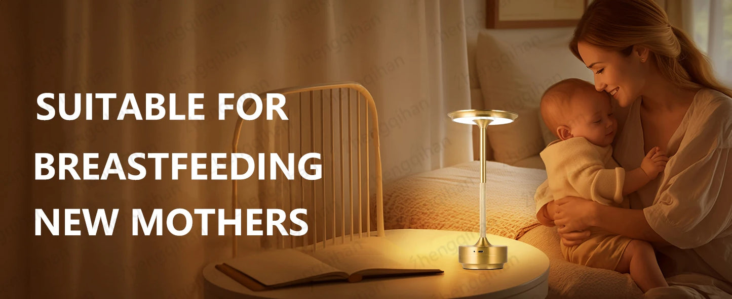 LUMOTECH™ LED Touch Sensor Table Lamp – USB Rechargeable Wireless Night Light for Bedroom, Reading, Desk, Hotel, Restaurant, Bar Decor