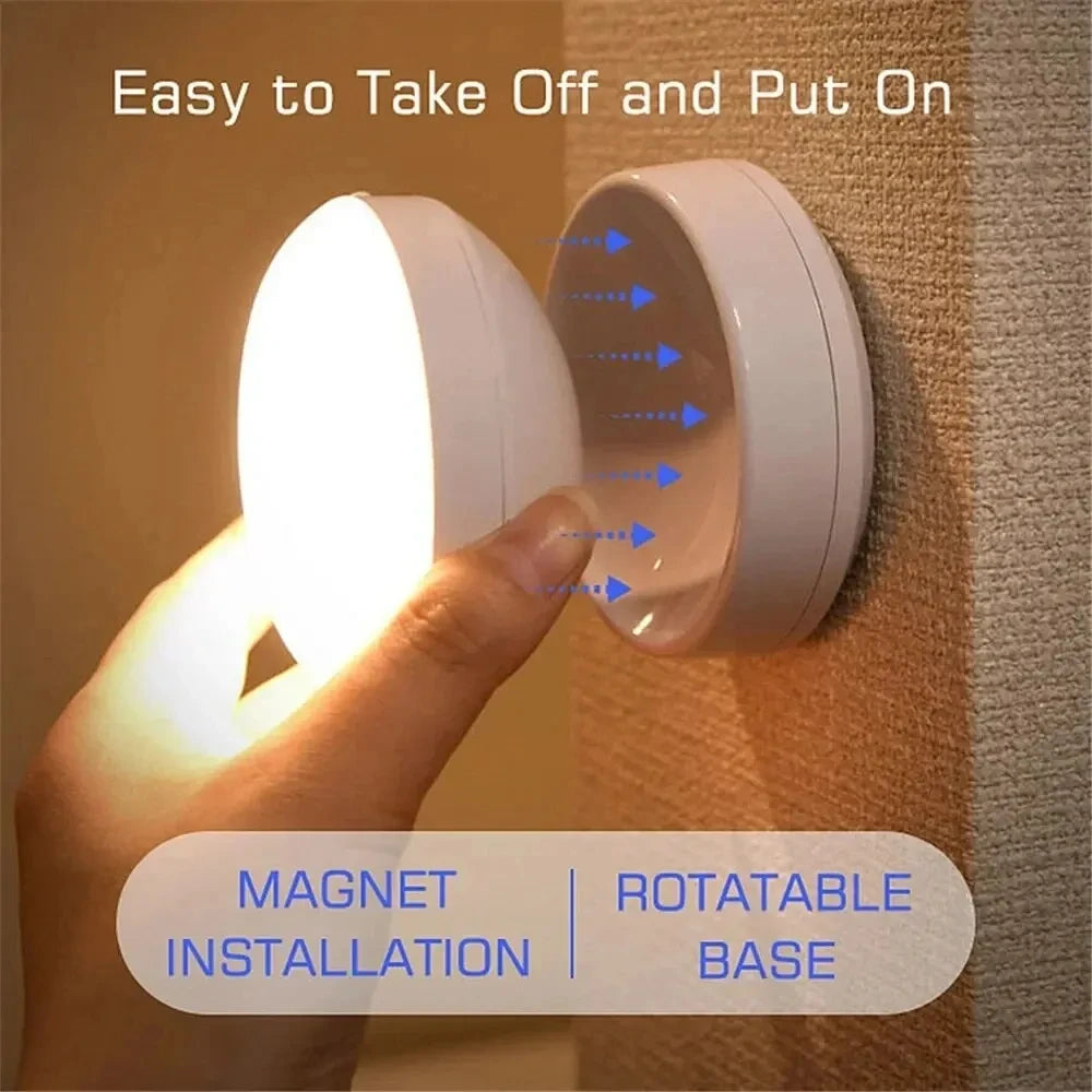 LUMOTECH™ USB Rechargeable Motion Sensor LED Night Light – Smart Human Induction Lamp for Bedside, Cabinet, Closet, Wardrobe, Indoor Home Lighting