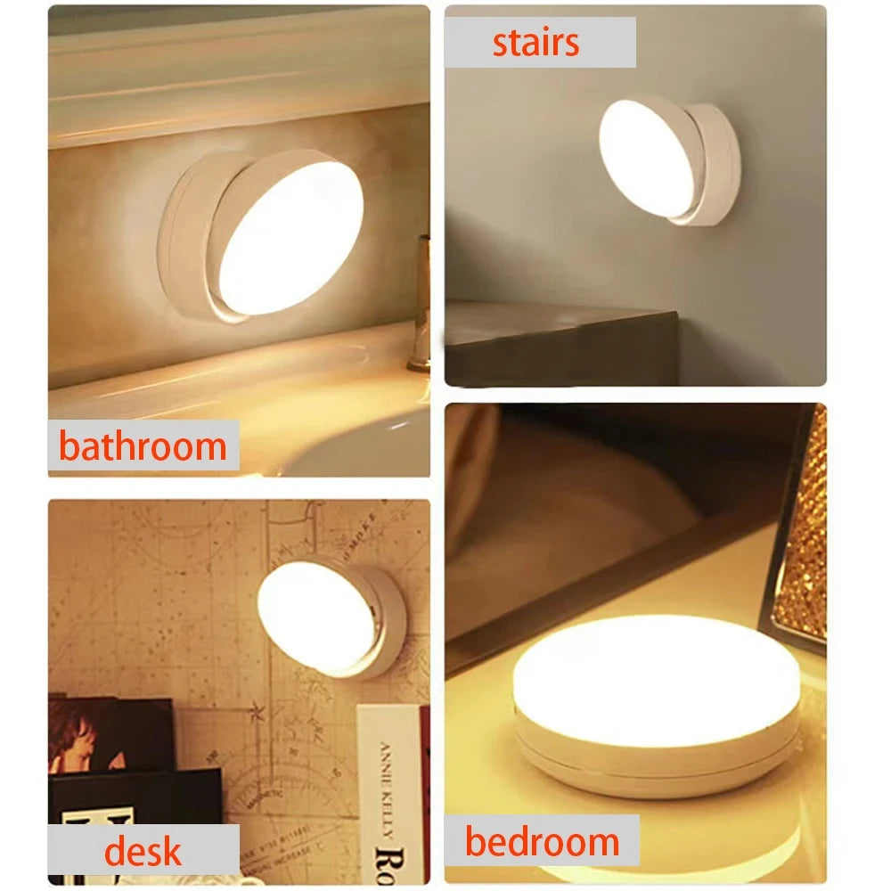 LUMOTECH™ USB Rechargeable Motion Sensor LED Night Light – Smart Human Induction Lamp for Bedside, Cabinet, Closet, Wardrobe, Indoor Home Lighting