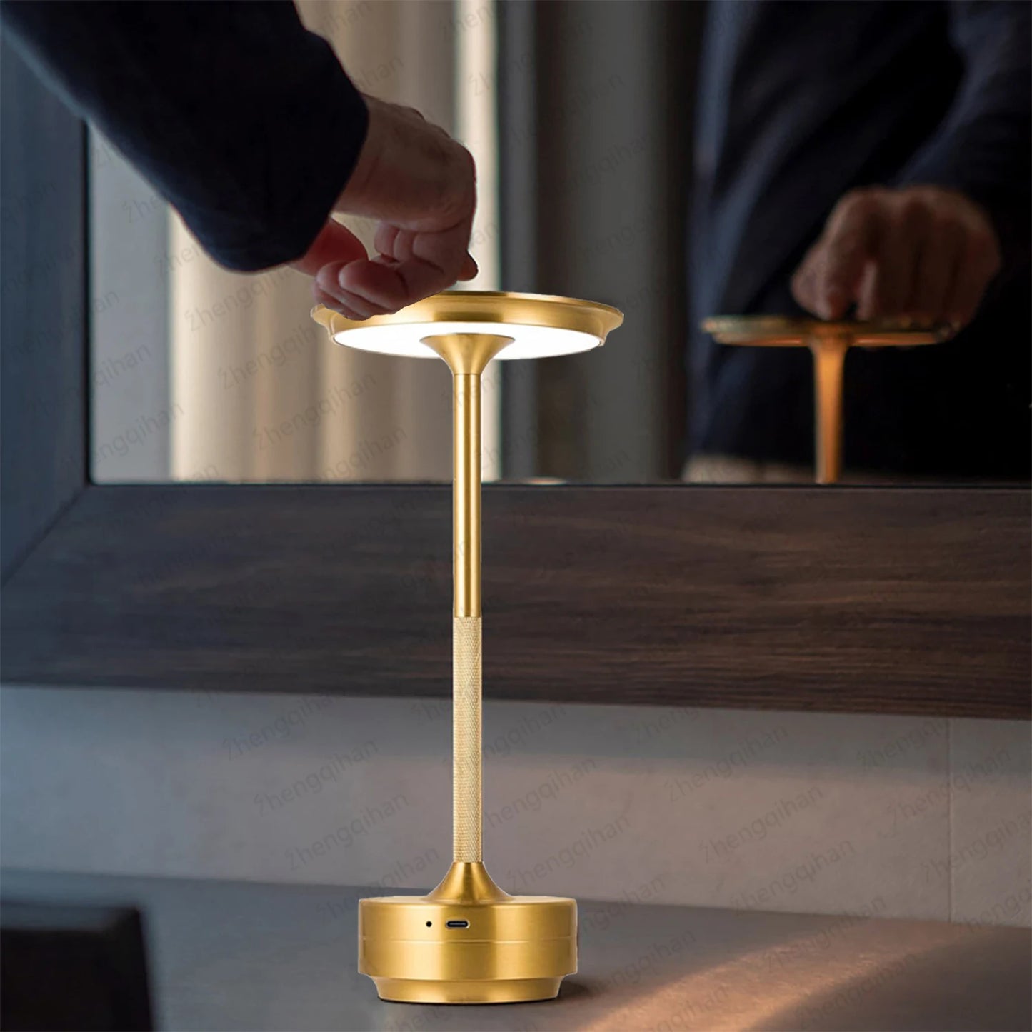 LUMOTECH™ LED Touch Sensor Table Lamp – USB Rechargeable Wireless Night Light for Bedroom, Reading, Desk, Hotel, Restaurant, Bar Decor