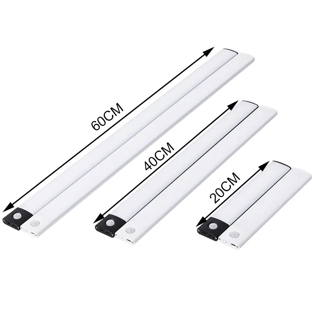 LUMOTECH™ Ultra-Thin Motion Sensor Cabinet Light – USB Rechargeable Wireless LED Under Cabinet Light for Kitchen, Bedroom, Closet, Wardrobe, Indoor Night Lighting