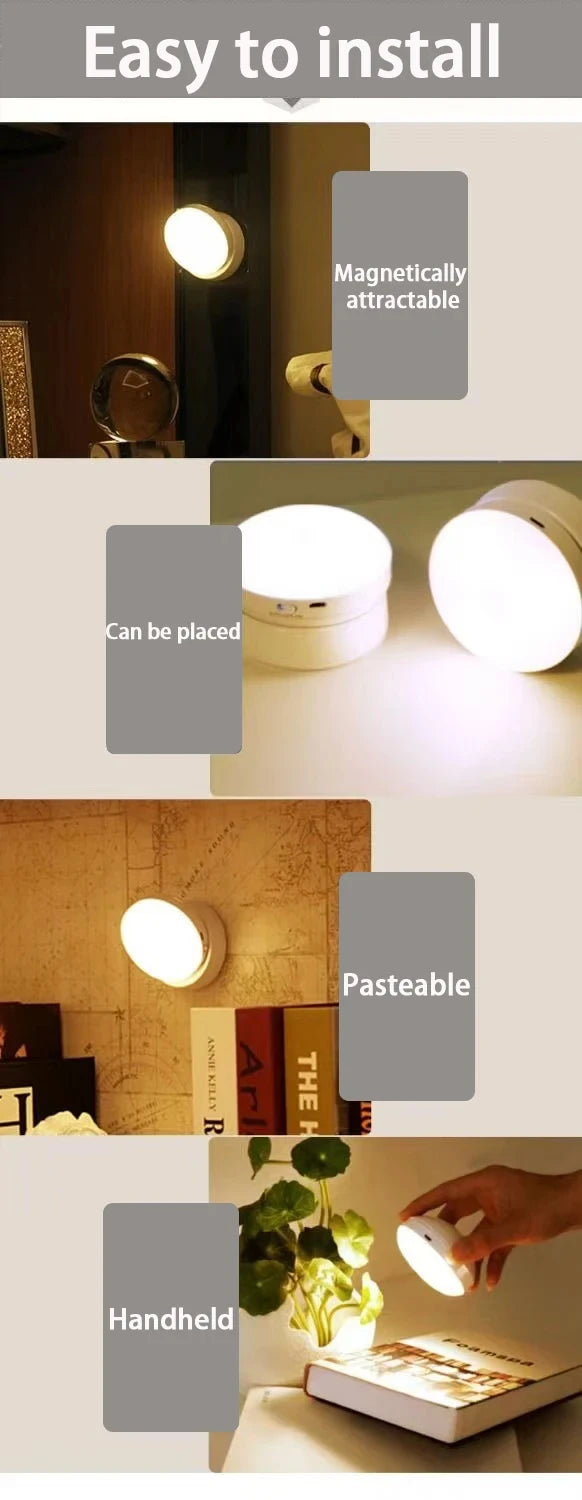 LUMOTECH™ USB Rechargeable Motion Sensor LED Night Light – Smart Human Induction Lamp for Bedside, Cabinet, Closet, Wardrobe, Indoor Home Lighting