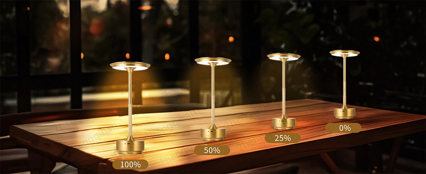 LUMOTECH™ LED Touch Sensor Table Lamp – USB Rechargeable Wireless Night Light for Bedroom, Reading, Desk, Hotel, Restaurant, Bar Decor