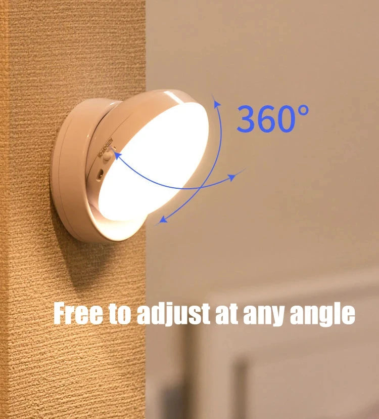 LUMOTECH™ USB Rechargeable Motion Sensor LED Night Light – Smart Human Induction Lamp for Bedside, Cabinet, Closet, Wardrobe, Indoor Home Lighting