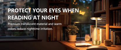LUMOTECH™ LED Touch Sensor Table Lamp – USB Rechargeable Wireless Night Light for Bedroom, Reading, Desk, Hotel, Restaurant, Bar Decor