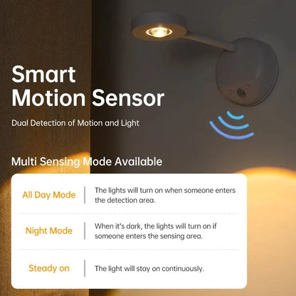 LUMOTECH™ Motion Sensor Night Light - Wireless USB Rechargeable LED Light for Bedroom, Kitchen, Hallway, Closet | Indoor Safety Lighting