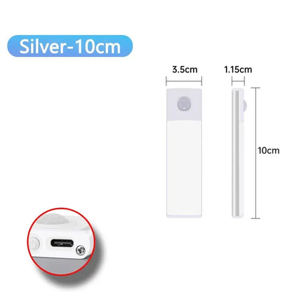 LUMOTECH™ Ultra-Thin Motion Sensor Cabinet Light – USB Rechargeable Wireless LED Under Cabinet Light for Kitchen, Bedroom, Closet, Wardrobe, Indoor Night Lighting