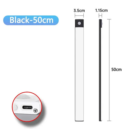 LUMOTECH™ Ultra-Thin Motion Sensor Cabinet Light – USB Rechargeable Wireless LED Under Cabinet Light for Kitchen, Bedroom, Closet, Wardrobe, Indoor Night Lighting
